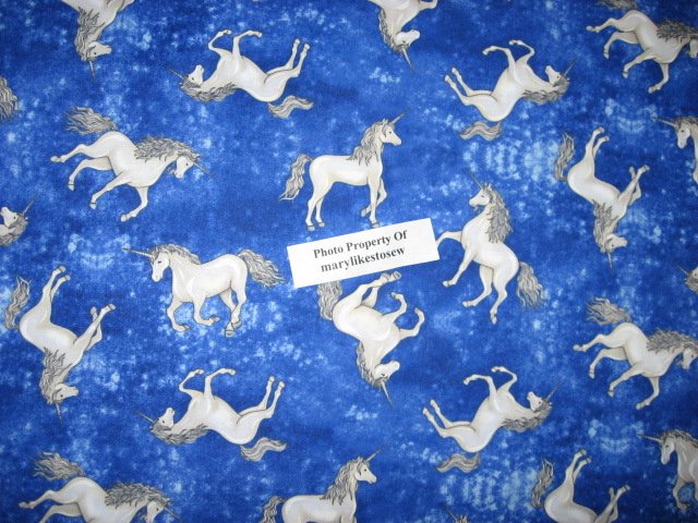 Image 1 of Unicorn White Horse New Timeless Treasures Quality Cotton Quilt Sewing fabric 