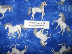 Thumbnail of Unicorn White Horse New Timeless Treasures Quality Cotton Quilt Sewing fabric 