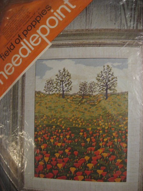 Field of poppies needlepoint Kit 14 X 18 to make