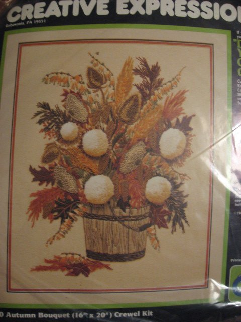 Image 0 of Autumn bouquet flowers Creative expressions crewel Kit 16