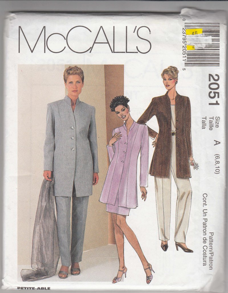 Image 0 of McCall's woman's pattern 2051 Misses Lined jacket skirt pants SZ 6, 8, 10 