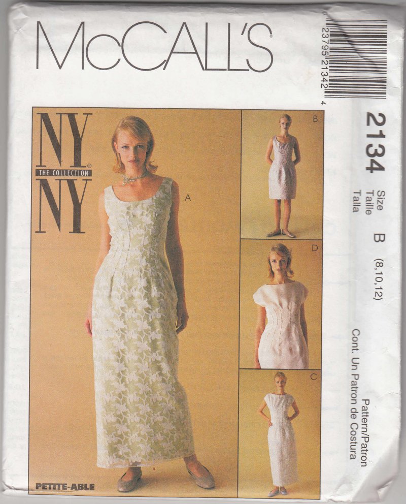 McCall's woman's sewing pattern 2134 Misses dress AX 4,6,8 