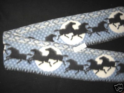 Horses in the moonlight fleece scarf