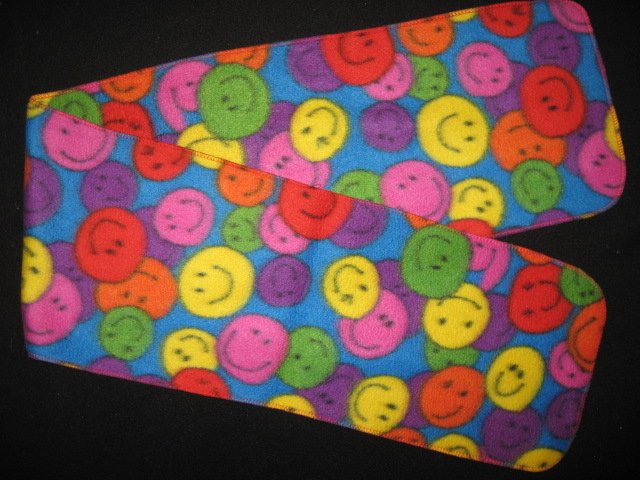 Retro Look Smiley smile face colorful child  fleece scarf