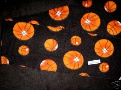 basketballs child or adult fleece scarf on black