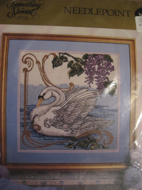 Candamar Designs Swan Needlepoint Kit no frame 14 X 14 