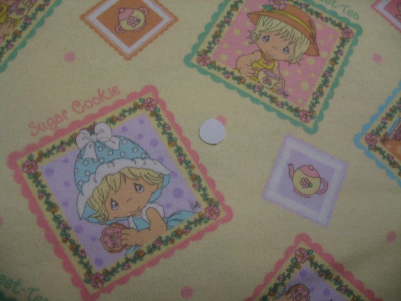 Image 0 of Girl with hat Precious Moments Handmade Flannel Baby Receiving Blanket 