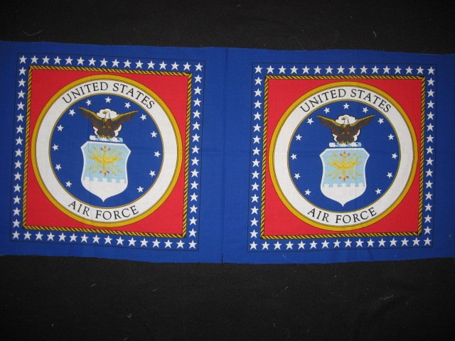 United States Air Force Fabric two pillow panels to sew about 1/2 yard