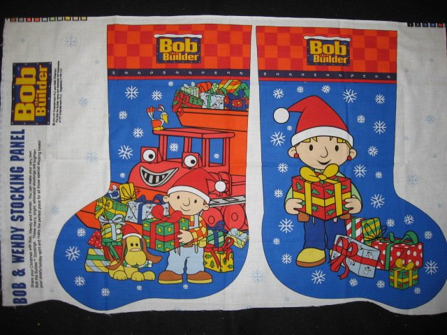 Bob the Builder fabric Christmas stocking to sew large size