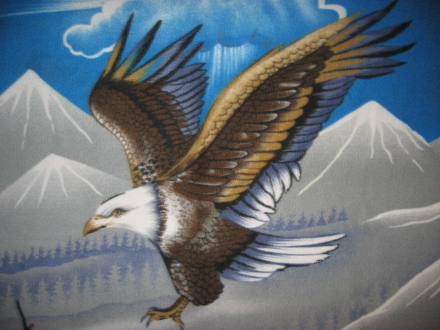 Image 1 of Eagle trees Mountains fleece blanket