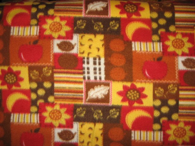 Image 0 of Pumpkins Apples Moon Fall Fleece Blanket 