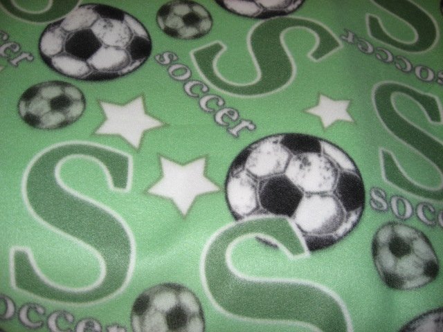 Soccer Balls and words Overall Print green Fleece Blanket