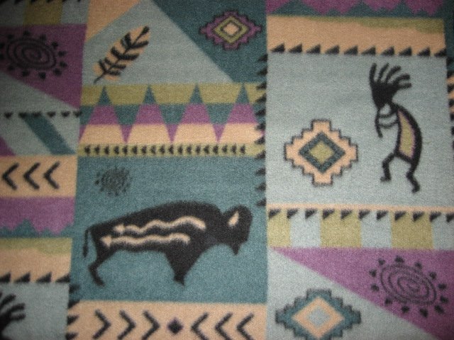 Image 0 of Kokopelli Flute Buffalo Fleece Fabric Blanket