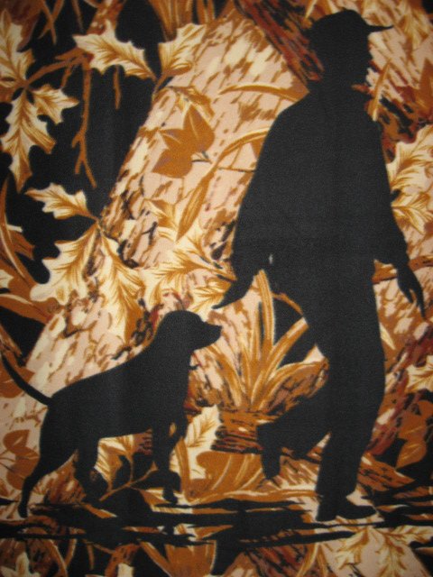Image 1 of Labrador Retriever hunting dog Fleece Blanket Throw Panel with finished edges