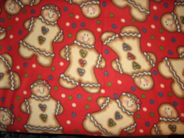 Gingerbread Christmas Cookie man fleece blanket 