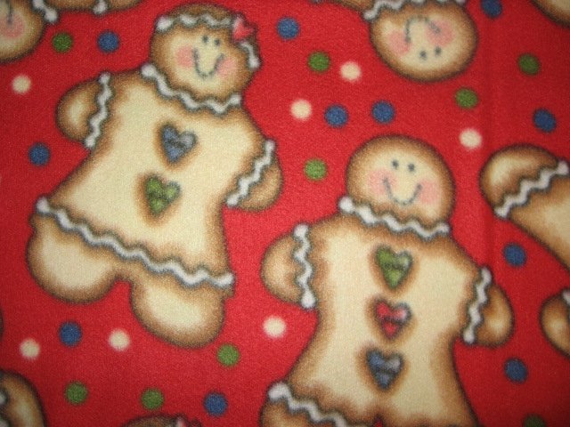 Image 1 of Gingerbread Cookie man fleece blanket