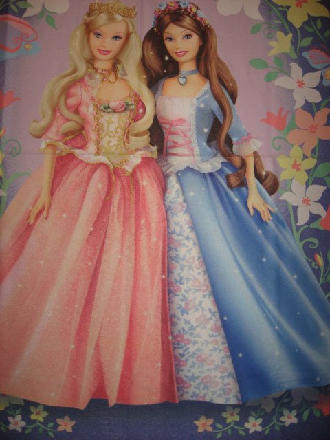 Image 0 of Barbie in the Prince and Pauper child bed size fleece blanket 