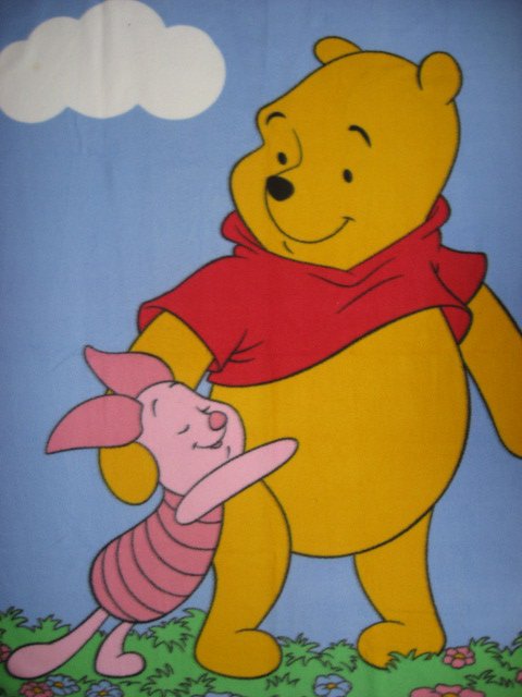 Winnie the Pooh and Piglet Child bed or crib Fleece Blanket /