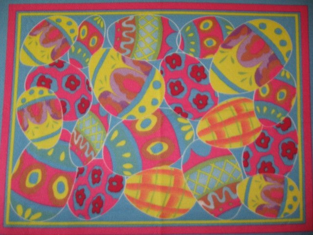 Image 1 of Easter Egg fleece blanket