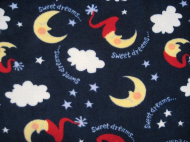 Man in the Moon Nightcap Clouds 60W 72 Long velvety soft bed Fleece Blanket