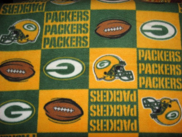 Image 0 of Green Bay Packers Football Fleece Blanket 