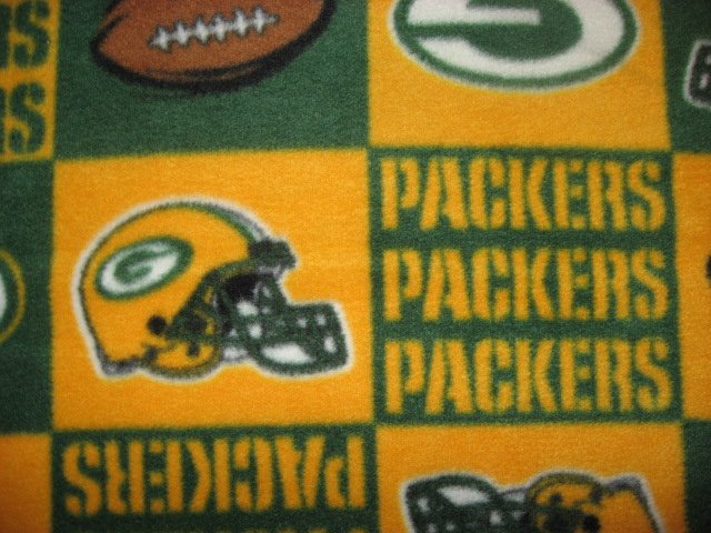 Image 1 of Green Bay Packer Football Fleece Blanket Extra Large