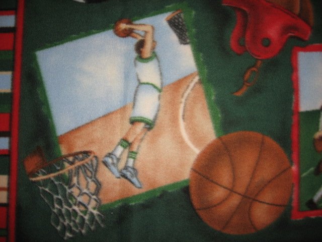 Image 2 of Baseball Soccer Football Basketball Sports Panel Fleece Bed Blanket 60