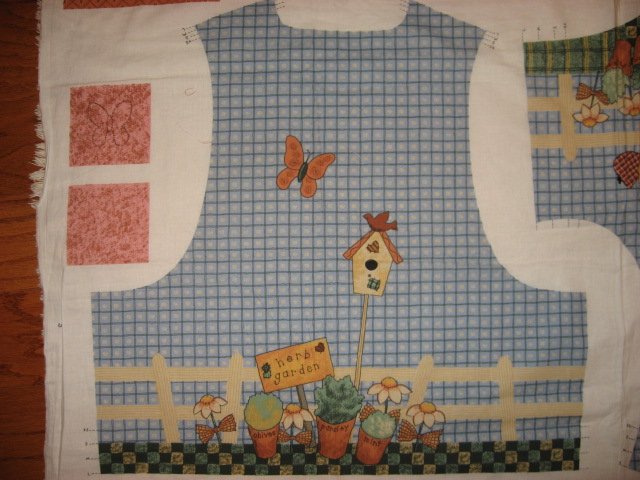 Image 1 of Whimsical Garden Angel Bird House Fabric Vest to sew