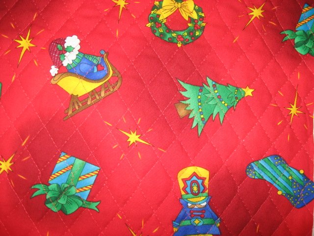 Image 6 of Candle and Santa six reversable Quilted Chistmas  Placemat panels Fabric to sew