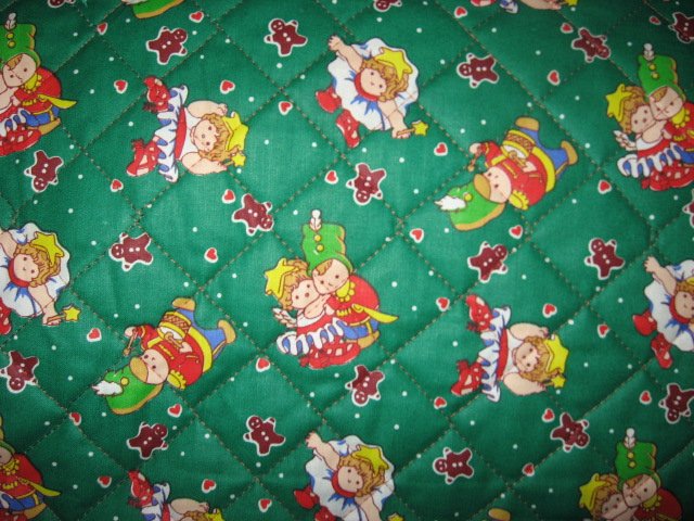 Image 0 of Ballerina Soldier and Gingerbread double sided  quilted Christmas Fabric RARE
