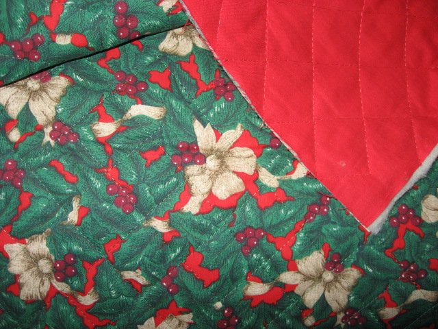 Image 0 of Paper twist Flowers and Berries on double sided Quilted Christmas Fabric to Sew