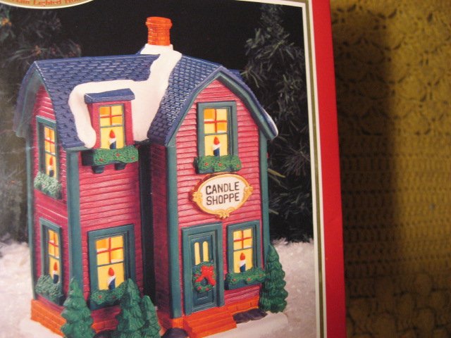 Image 1 of Dickens Town Series Lighted Candle Shoppe used in box