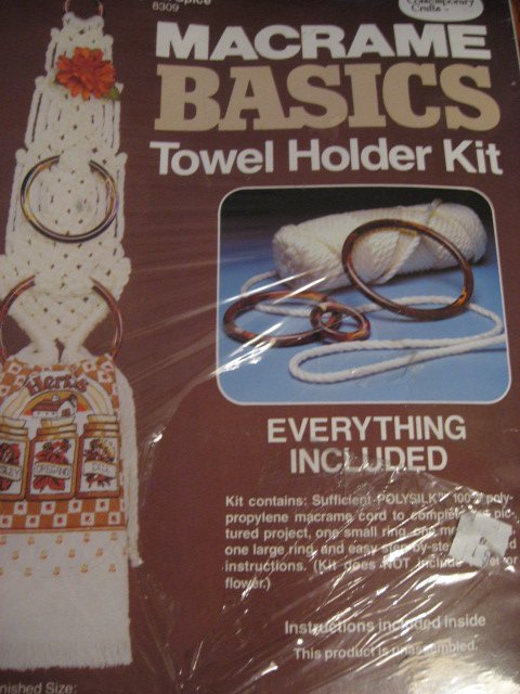 Image 0 of Macrame Basics Towel Holder Kit Vintage Retro Look New in box 