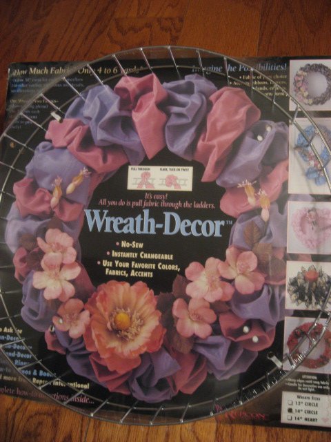 Metal decor wreath 14 circle No Sew Kit U add fabric strips  