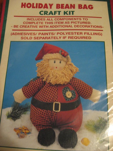 Image 0 of Santa Christmas Holiday Bean Bag Craft Kit Homespun Creations New 