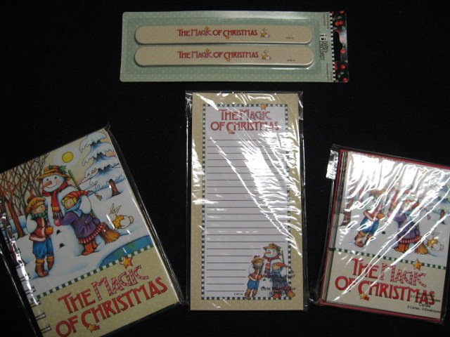 Mary Engelbreit Christmas  Snowman magnetic List pad Note Cards and notebook 