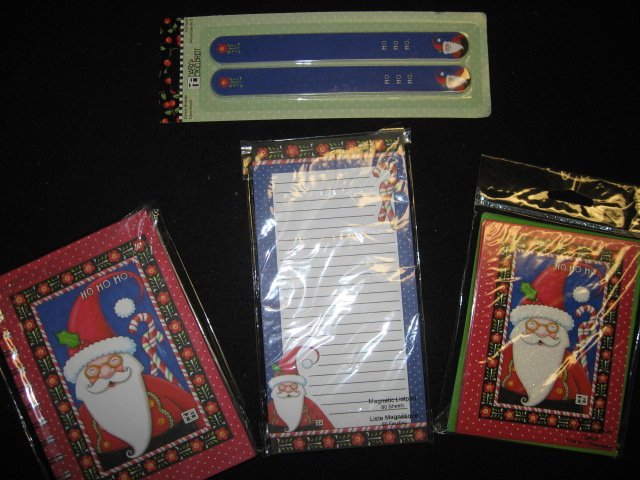 Santa magnetic List pad Note Cards and Notebook Mary Engelbreit Christmas 