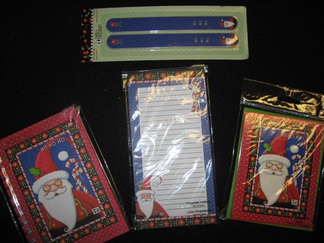 Image 0 of Santa magnetic List pad Note Cards and Notebook Mary Engelbreit Christmas 