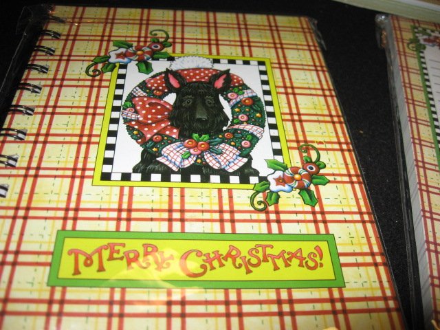 Image 1 of Mary Engelbreit Christmas Scottie dog magnetic List pad Note Cards and Book 