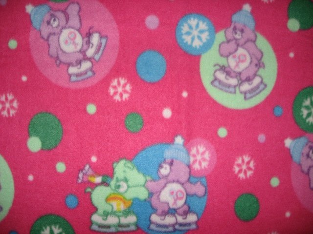 Image 1 of Care Bears and skates raspberry child fleece bed blanket 60