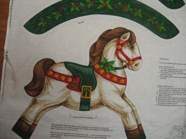 Image 1 of Rocking Horse Fabric you cut and sew  //