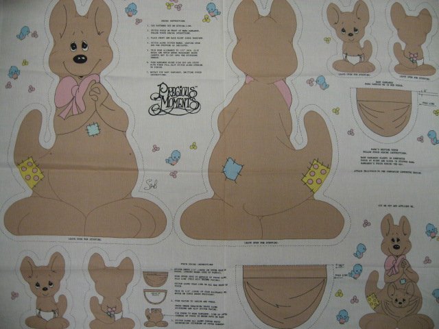 Image 1 of Kangaroo Fabric Precious Moments  doll To cut and Sew