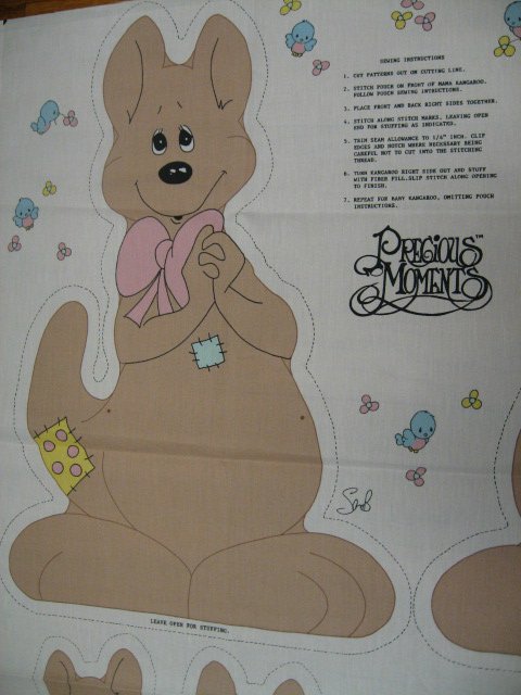 Image 0 of Kangaroo Fabric Precious Moments  doll To cut and Sew