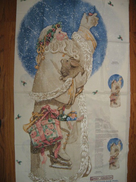 Image 0 of Daisy Kingdom Father Christmas with bunny and bird Fabric Wall door Panel To Sew