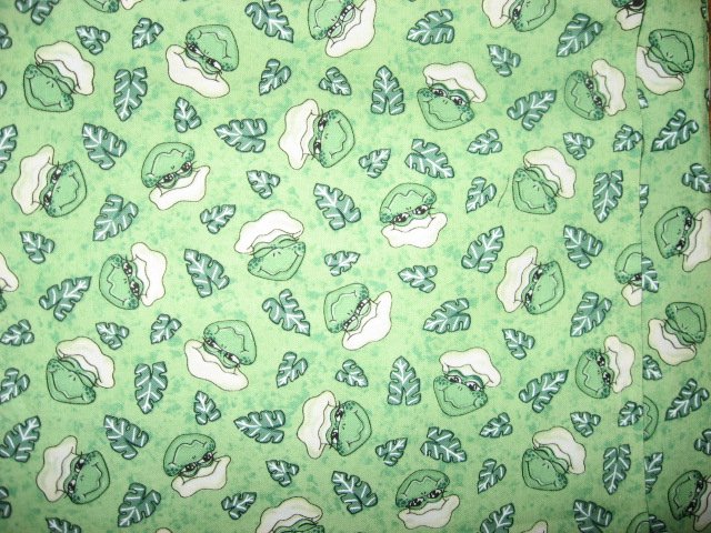 Green Griller Frogs By Bonijean sewing fabric SSI last yard