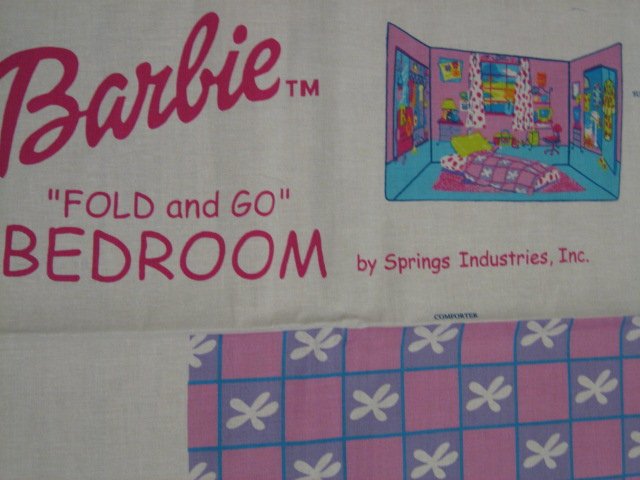 Image 1 of Fold and Go Barbie Bedroom Fabric Panel to sew