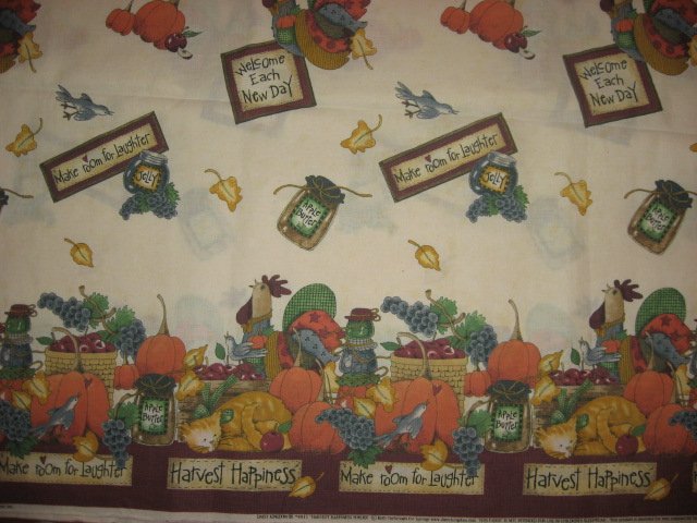 Image 0 of Thanksgiving Harvest Pumpkin Table Cloth Fabric Two Yard piece