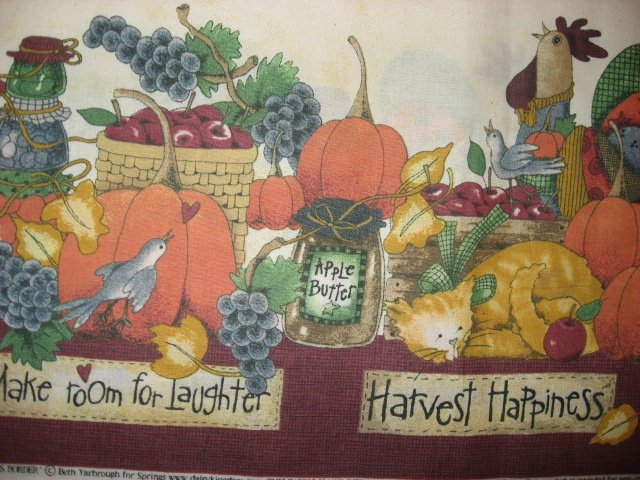 Image 1 of Thanksgiving Harvest Pumpkin Table Cloth Fabric Two Yard piece