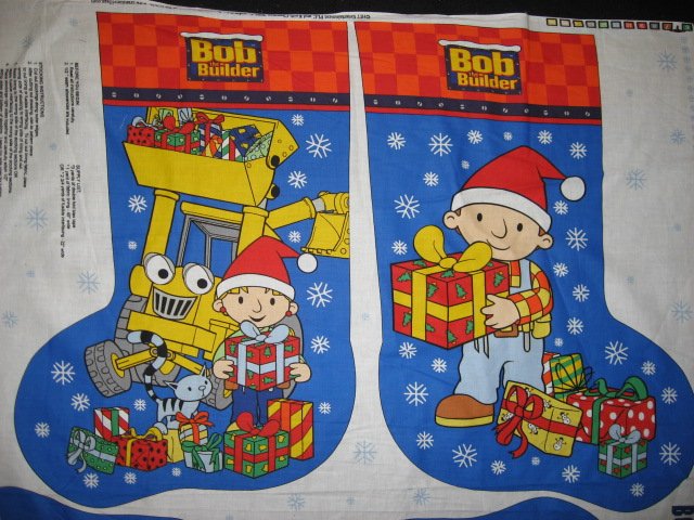 Bob the Builder 22 Christmas Stocking 100% cotton Fabric Panel to Sew