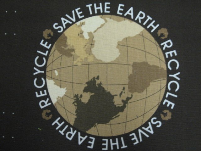 Image 1 of Go Green Recycle Save the Earth Shopping Ecology Tote Bag to Sew